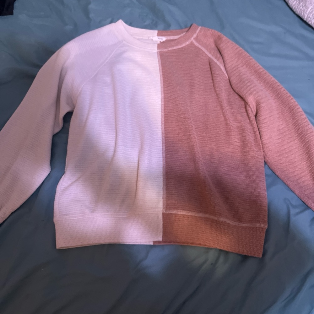 Brown and White Crew Neck Sweater